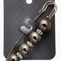 Булавка &laquo;Квартет&raquo; шар №12, 8 см, глянцевая, серая в серебре