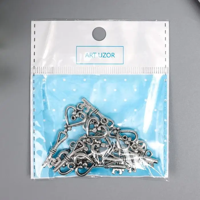 Металлический элемент, декоративная подвеска «Арт Узор. Ключик-сердечко», 4×1.3×0.5 см Металлический элемент, декоративная подвеска «Арт Узор. Ключик-сердечко», 4×1.3×0.5 см