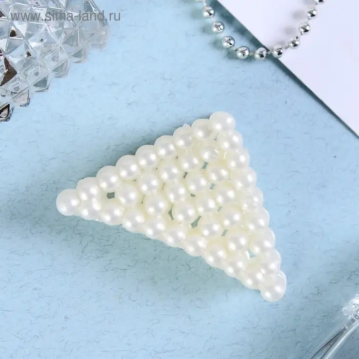 Крабик для волос «Бусины», треугольник, 6 см, МИКС Крабик для волос «Бусины», треугольник, 6 см, МИКС