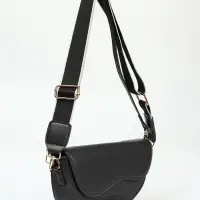 Сумка женская мессенджер на магните, 23&times;8&times;16 см, чёрная