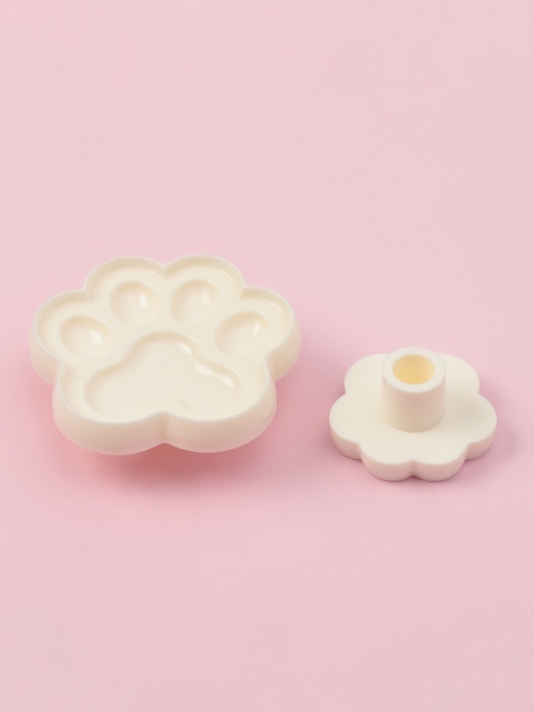 Печати для теста и мастики Доляна «Лапы», набор 2 шт, 4,5×5/ 3×3 см, пластик, молочные