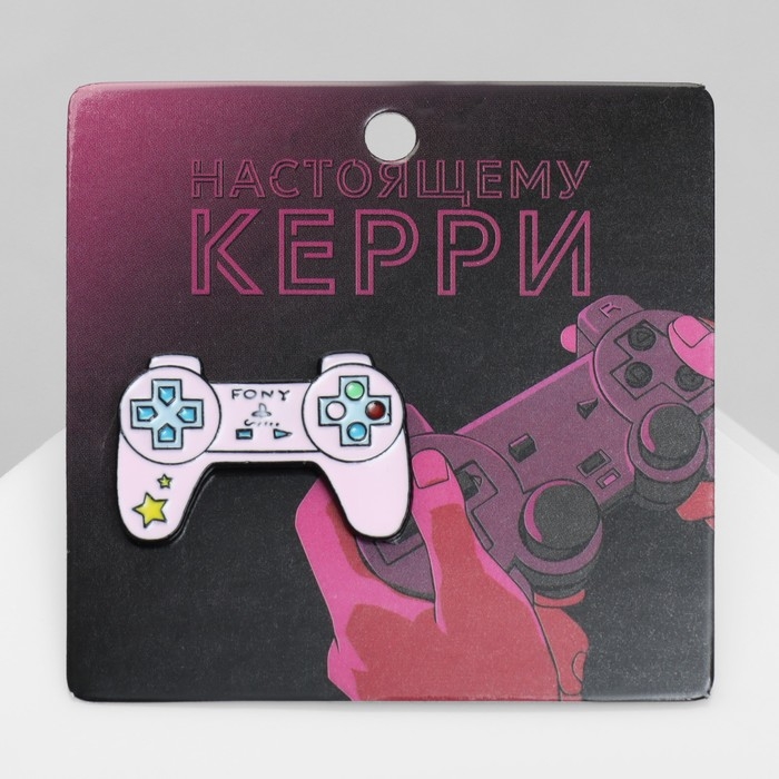 Значок «Джойстик», цветной в чёрном металле Значок «Джойстик», цветной в чёрном металле