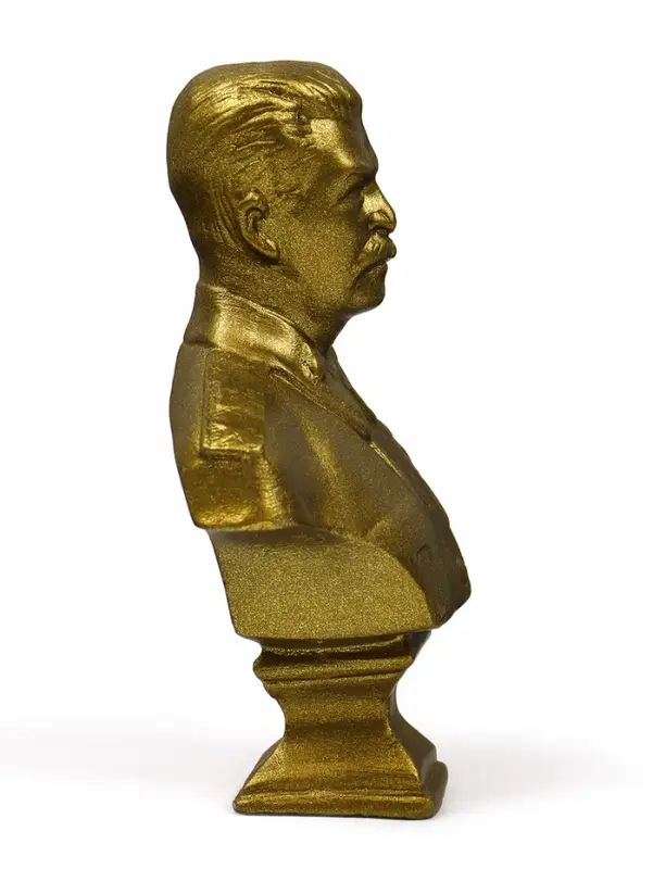 Бюст &laquo;Сталин И.В.&raquo;, фигурка гипс, состаренная латунь, 13&times;9&times;5 см