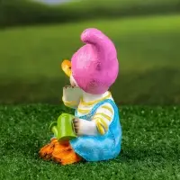 Садовая фигура из полистоуна &laquo;Утёнок с лейкой&raquo;, 10&times;5.5&times;16 см