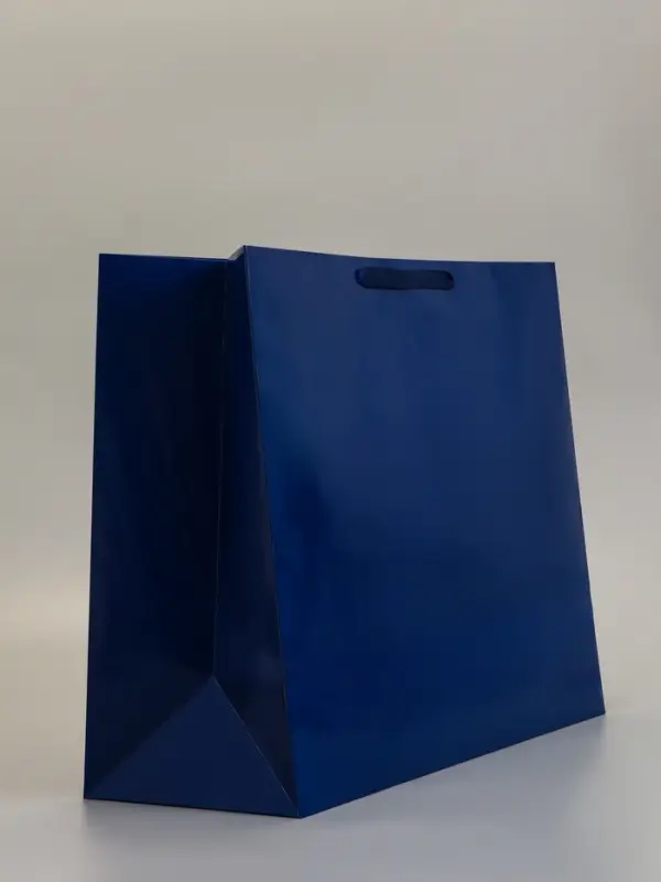 Пакет подарочный ламинированный горизонтальный "Синий", XL 49 &times; 40 &times; 19 см