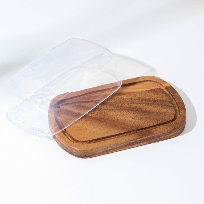 Маслёнка с крышкой, 17×11×9 см, акация Маслёнка с крышкой, 17×11×9 см, акация