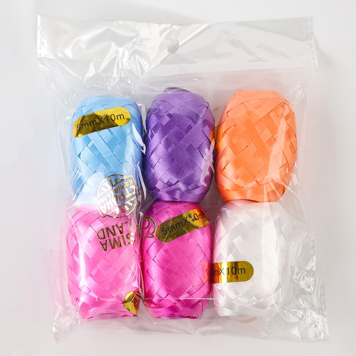Набор декоративных лент, длина 10 м, цвет МИКС, набор 6 шт. Набор декоративных лент, длина 10 м, цвет МИКС, набор 6 шт.