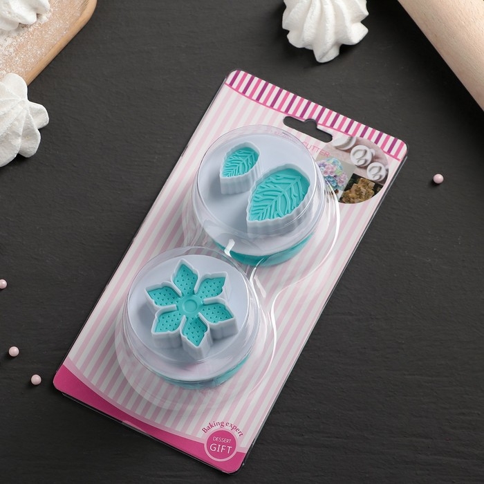 Набор плунжеров кондитерских «Листья», 2 шт Набор плунжеров кондитерских «Листья», 2 шт