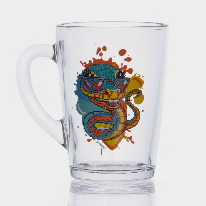 Кружка стеклянная для чая «Символ года 2025», 300 мл