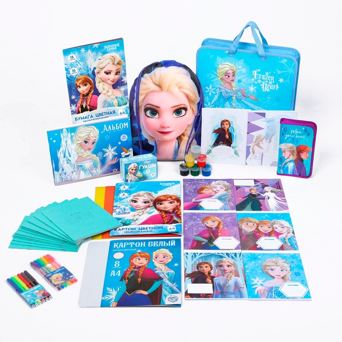 Набор первоклассника в папке, Холодное сердце, 30 предметов Набор первоклассника в папке, Холодное сердце, 30 предметов