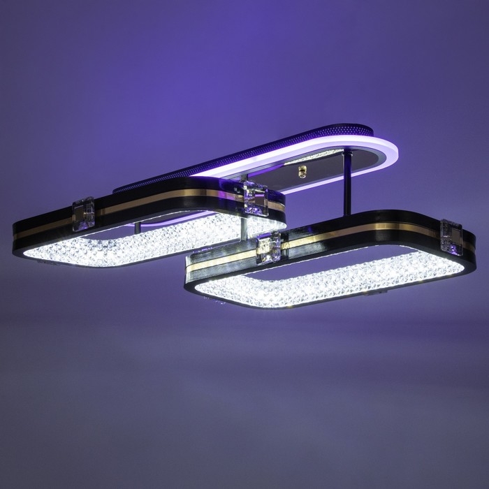 Люстра с ПДУ Люстра с ПДУ "Тильда" 2хLED 88Вт 3000-6000К RGB черный золотой 60х35х16см