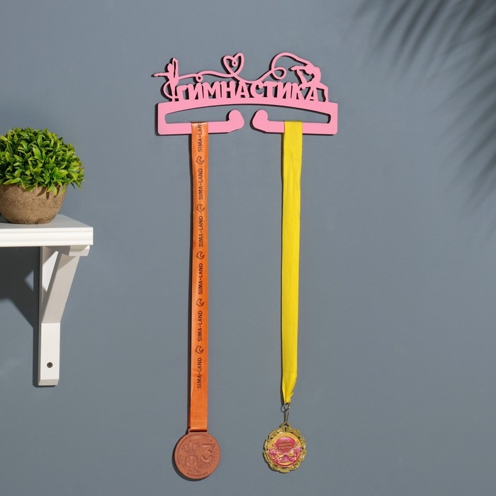 Медальница  Медальница "Гимнастика" розовый цвет, 28х12 см