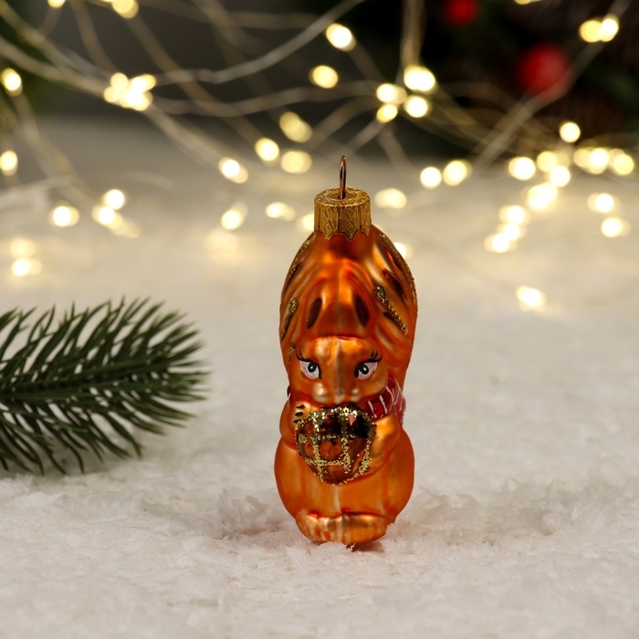 Ёлочное украшение Ёлочное украшение "Белочка с орешком", в подарочной упаковке, h-10 см