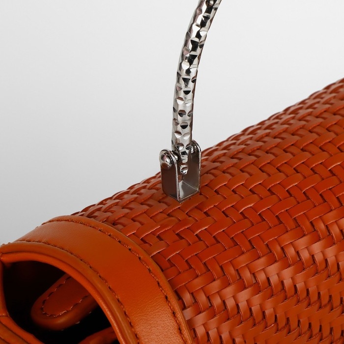 Ручка для сумки «Рифлёная рамка», металлическая, на прокол, 13 × 9 см, цвет серебряный Ручка для сумки «Рифлёная рамка», металлическая, на прокол, 13 × 9 см, цвет серебряный