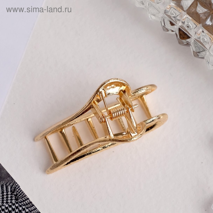 Краб для волос Краб для волос "Либерти" сердце, 4 см, матовое золото