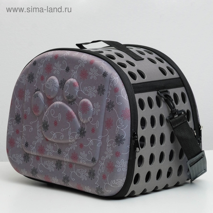 Складная сумка-переноска с отдельным входом, материал EVA, 43,5 х 28 х 33 см, серая Складная сумка-переноска с отдельным входом, материал EVA, 43,5 х 28 х 33 см, серая