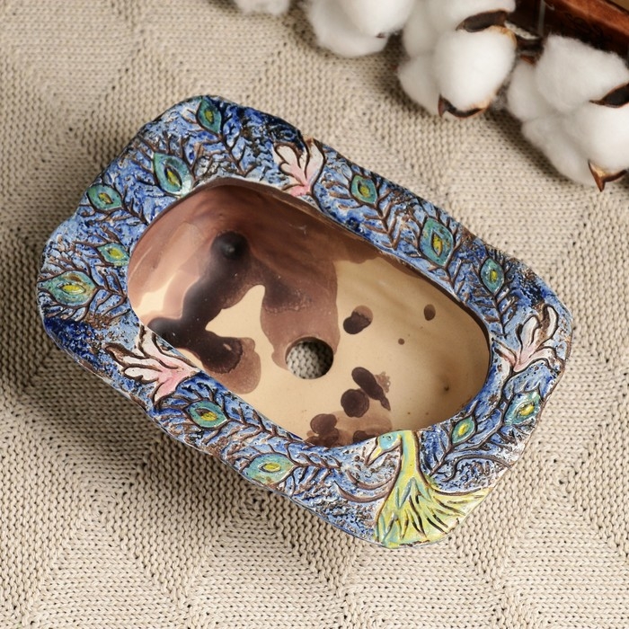 Горшок - бонсайница прямоугольная для кактусов и суккулентов, 16,5х11,5х5см Горшок - бонсайница прямоугольная для кактусов и суккулентов, 16,5х11,5х5см