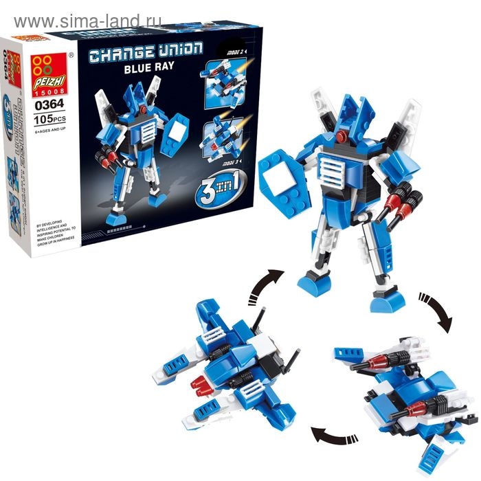 Конструктор «Робот», 3 варианта сборки, 105 деталей Конструктор «Робот», 3 варианта сборки, 105 деталей