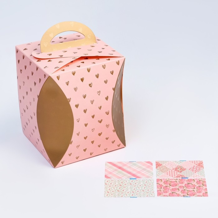 Набор коробок для кулича Набор коробок для кулича "Пастель" 2 штуки, 16 х 12,4 см, МИКС