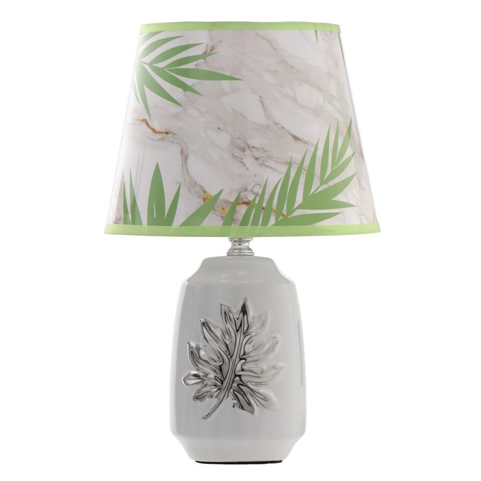 Настольная лампа Настольная лампа "Монстера" E14 40Вт бело-зеленый 20х20х30 см RISALUX