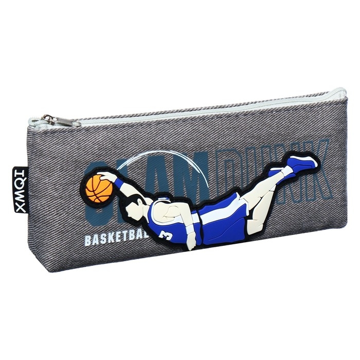 Пенал школьный на молнии Пенал школьный на молнии "Баскетбол", микс