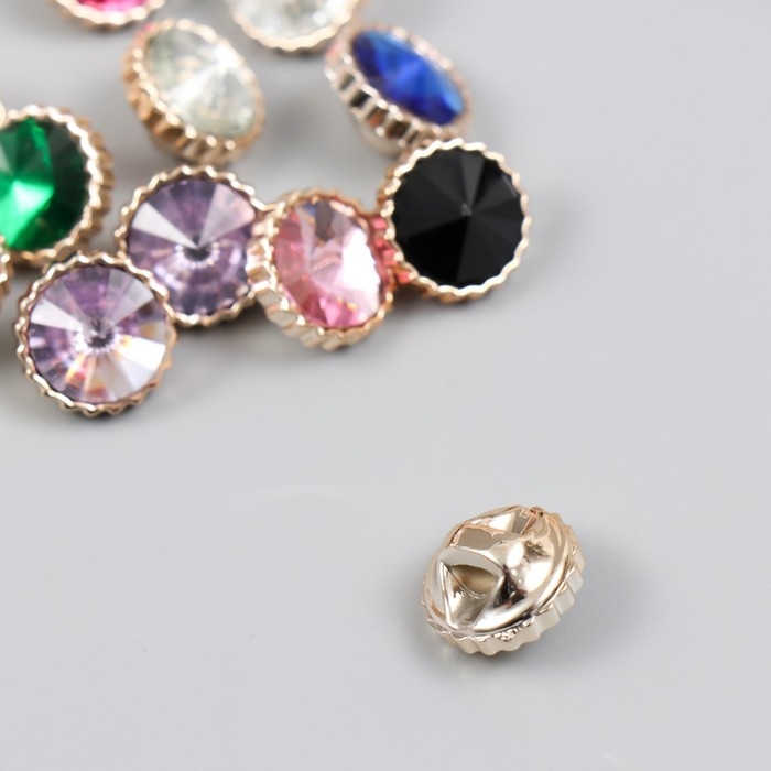 Пуговица пластик для творчества Пуговица пластик для творчества "Кристалл в огранке" набор 12 шт МИКС 1,2х1,2х0,8 см