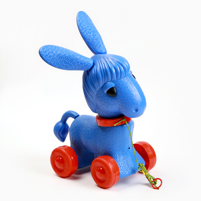 Развивающая игрушка - каталка детская  Развивающая игрушка - каталка детская "Ослик" на веревочке, 23 х 16 х 39 см