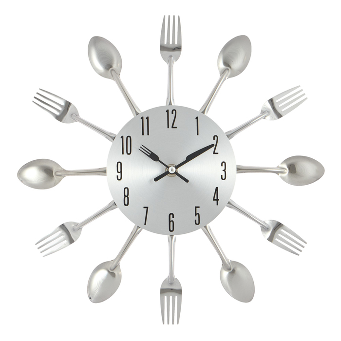 Часы настенные, серия: Кухня, Часы настенные, серия: Кухня, "Столовые приборы", дискретный ход, d-31 см, циферблат 13.5 см