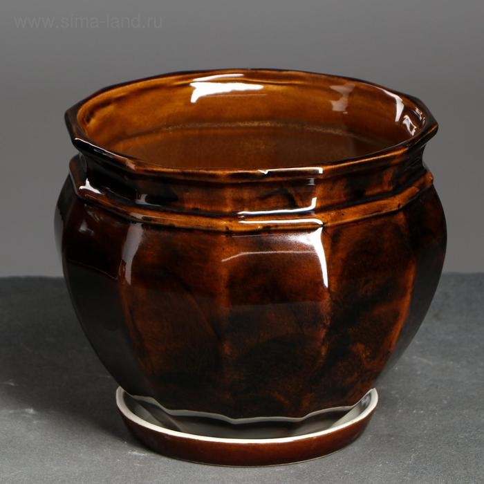 Набор горшков 3 шт. Набор горшков 3 шт. "Мираж" коричневый: 14,5л, 5,3л, 2л