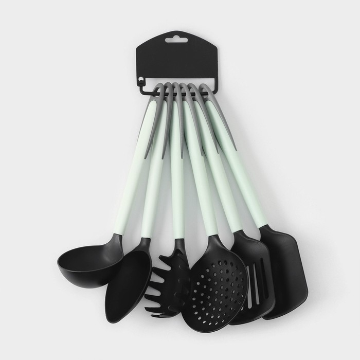 Набор кухонных принадлежностей Доляна «Софти», 6 предметов, цвет МИКС Набор кухонных принадлежностей Доляна «Софти», 6 предметов, цвет МИКС
