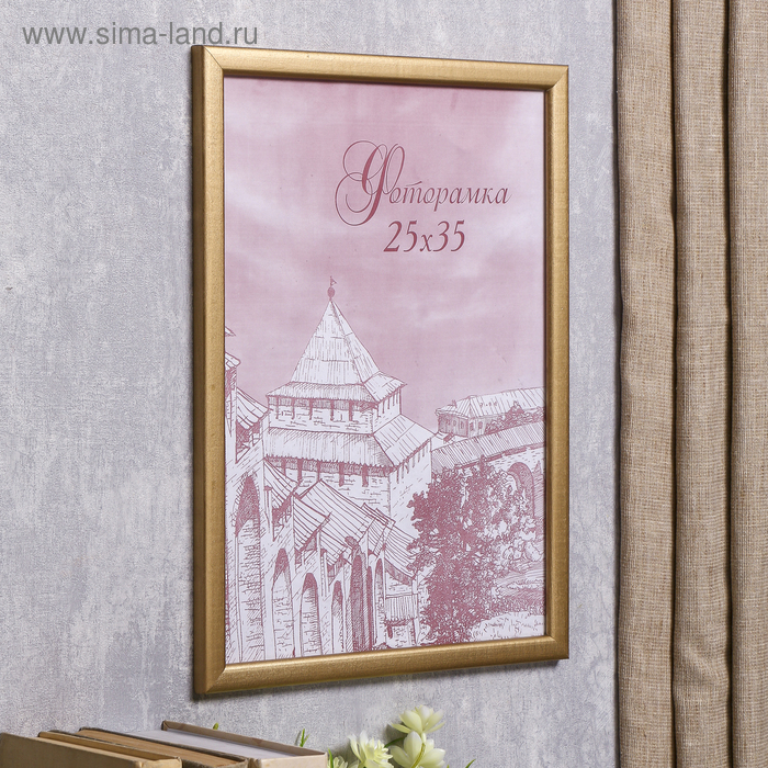 Фоторамка сосна с19 золото 25х35 см (пластиковый экран) Фоторамка сосна с19 золото 25х35 см (пластиковый экран)