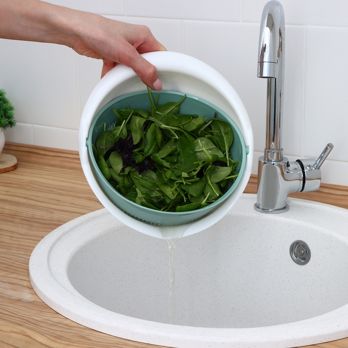 Дуршлаг для крупы, d=19,5 см, цвет фисташковый Дуршлаг для крупы, d=19,5 см, цвет фисташковый