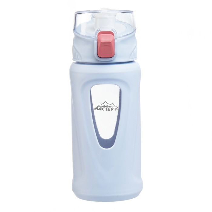 Бутылка для воды, 400 мл, 19.5 х 7 х 5.2 см, стеклянная, голубая Бутылка для воды, 400 мл, 19.5 х 7 х 5.2 см, стеклянная, голубая