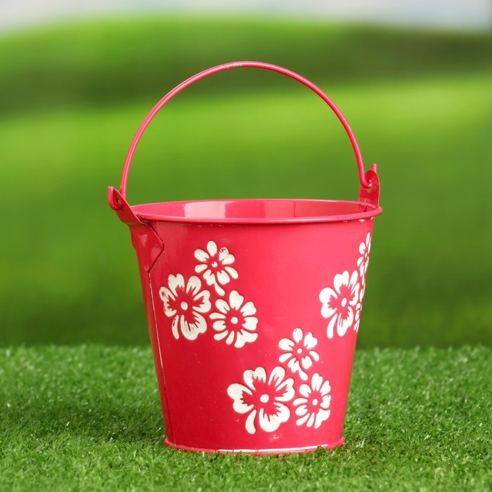 Кашпо  Кашпо "Ведерко Леа" красное, 10х10см