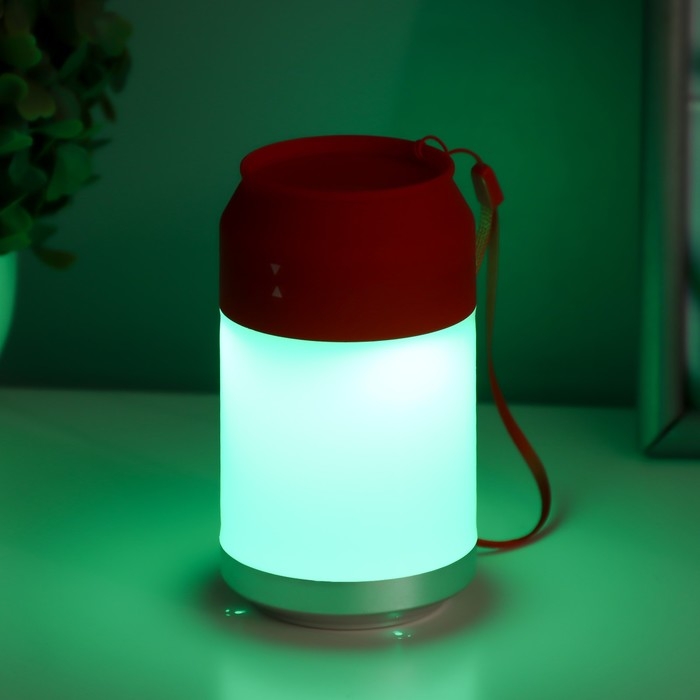 Ночник Ночник "Фоси" LED 5 режимов от батареек 3хААА бело-красный 6,5х6,5х11,5 см