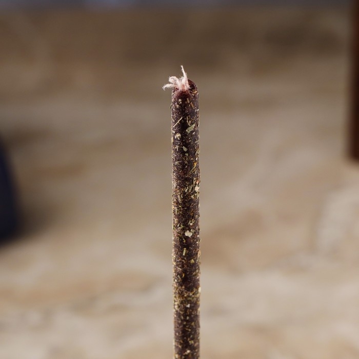 Свеча магическая восковая  Свеча магическая восковая "Очищение", с полынью, 16х0,6 см, черный