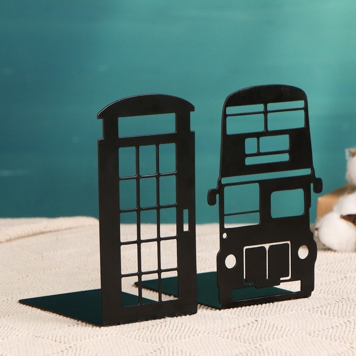 Держатель-подставка для книг  Держатель-подставка для книг "Лондон" набор 2шт, черный
