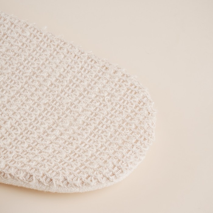 Мочалка - варежка массажная SL Home «Ортика», крапива, хлопок, 21×18 см, цвет бежевый