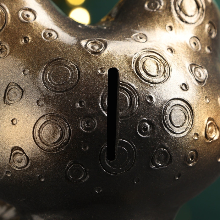 Новый год. Символ 2025. Копилка Новый год. Символ 2025. Копилка "Змея с мешком денег" черная-бронза, 18см