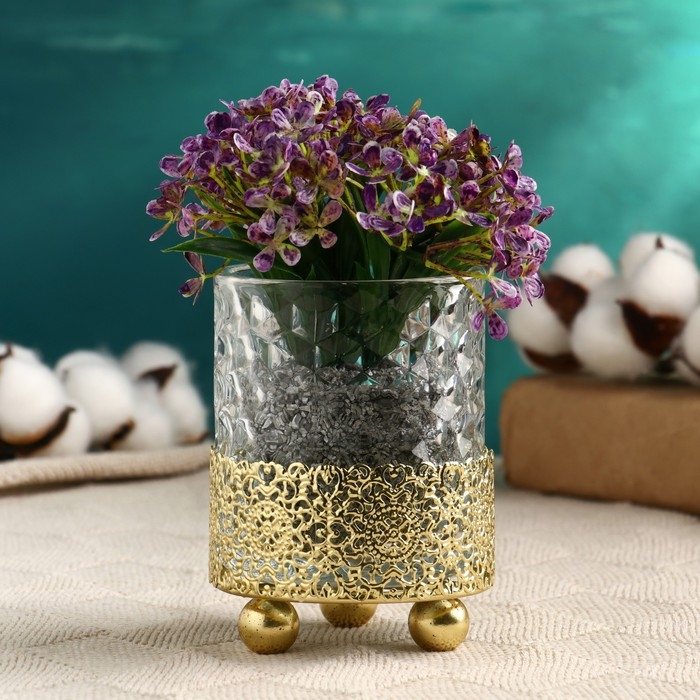 Кашпо на подставке  Кашпо на подставке "Алис" стеклянное, 11х8см