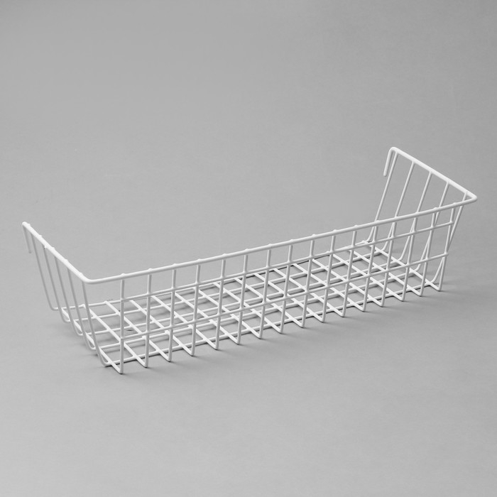 Корзина на сетку, 38,5×13×9,5 см, цвет белый Корзина на сетку, 38,5×13×9,5 см, цвет белый