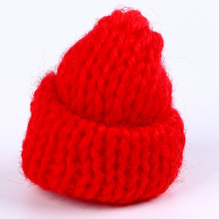 Шапка для игрушек вязаная, набор 10 шт., цвет красный Шапка для игрушек вязаная, набор 10 шт., цвет красный