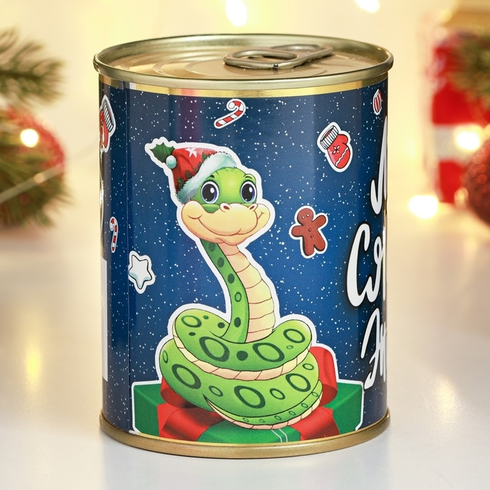 Набор в консервной банке Набор в консервной банке "Люби, смейся, живи" мыло + мочалка