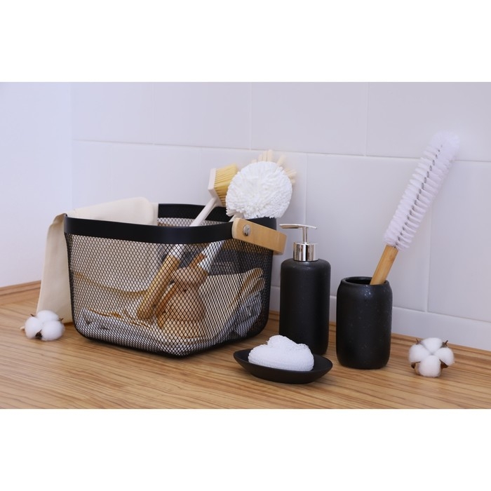 Корзинка универсальная LaDо́m, 26,5×25,5×18 см, цвет чёрный Корзинка универсальная LaDо́m, 26,5×25,5×18 см, цвет чёрный