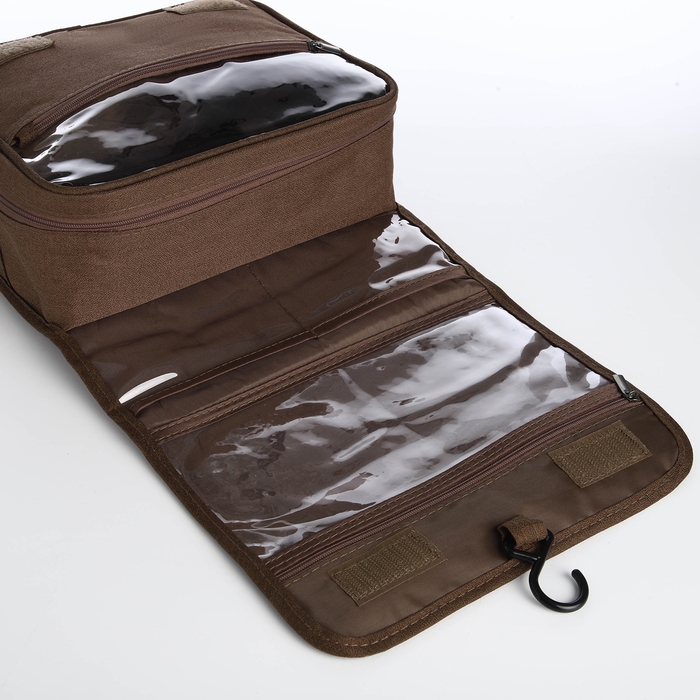 Косметичка на молнии, цвет коричневый Косметичка на молнии, цвет коричневый