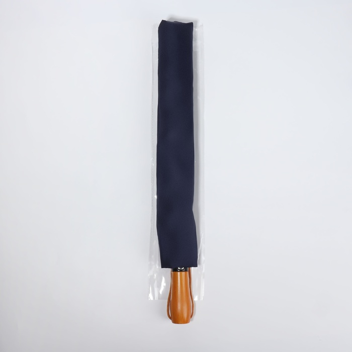 Зонт полуавтоматический «Однотонный», эпонж, 3 сложения, 8 спиц, R = 60/70 см, D = 140 см, цвет синий Зонт полуавтоматический «Однотонный», эпонж, 3 сложения, 8 спиц, R = 60/70 см, D = 140 см, цвет синий