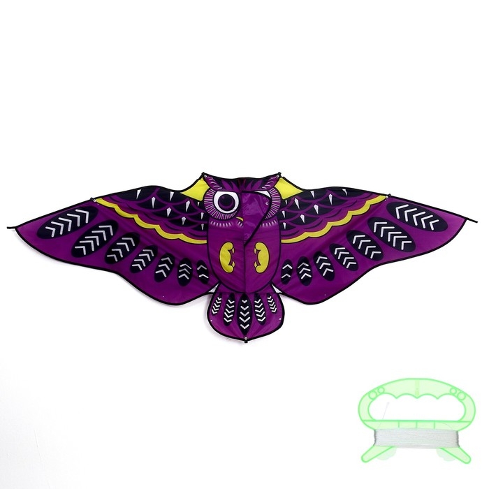 Воздушный змей «Сова», с леской, МИКС Воздушный змей «Сова», с леской, МИКС