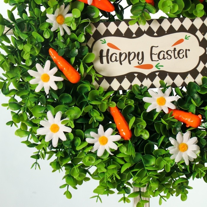 Венок на дверь интерьерный Венок на дверь интерьерный "Пасхальный с морковками" d=40 см