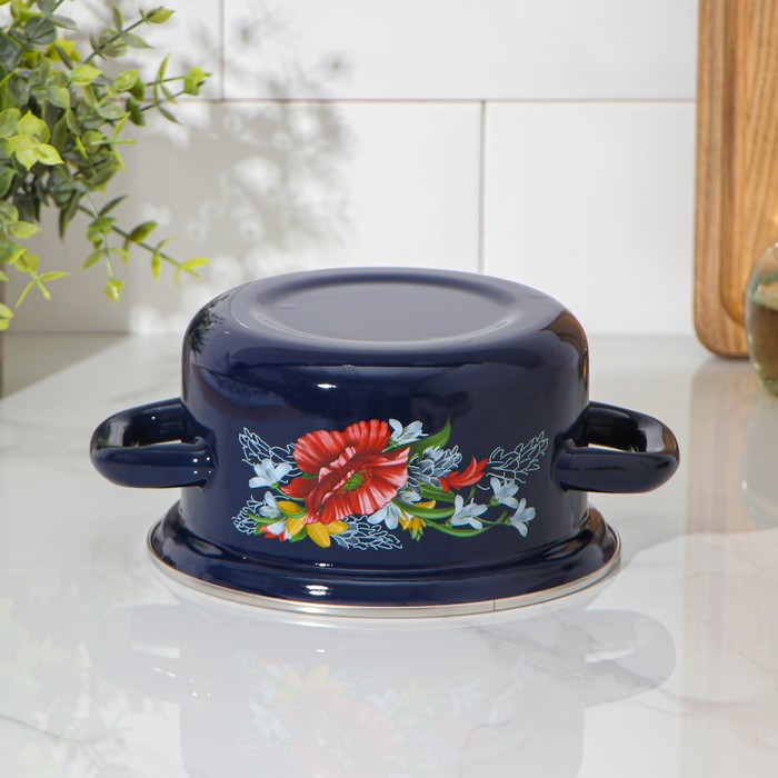 Кастрюля эмалированная цилиндрическая, 1 л, деколь МИКС, индукция Кастрюля эмалированная цилиндрическая, 1 л, деколь МИКС, индукция