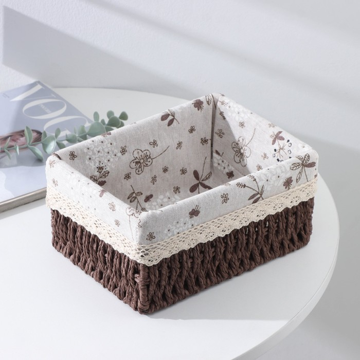 Корзина для хранения плетёная ручной работы Доляна «Полянка», 22×16×10,5 см, средняя, цвет коричневый Корзина для хранения плетёная ручной работы Доляна «Полянка», 22×16×10,5 см, средняя, цвет коричневый